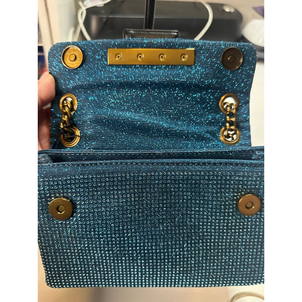 Women's Kurt Geiger Teal Gold Rhinestone Mini Bag One Size - Picture 9 of 12